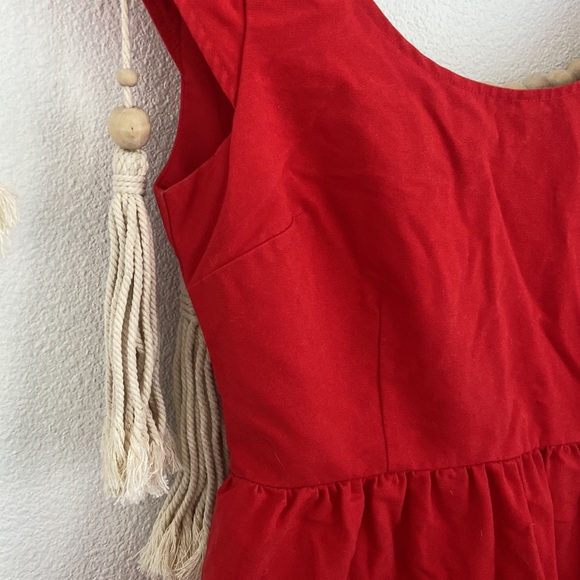 American Eagle Outfitters red mini dress cap sleeve bubble style open back 2 - Picture 6 of 16
